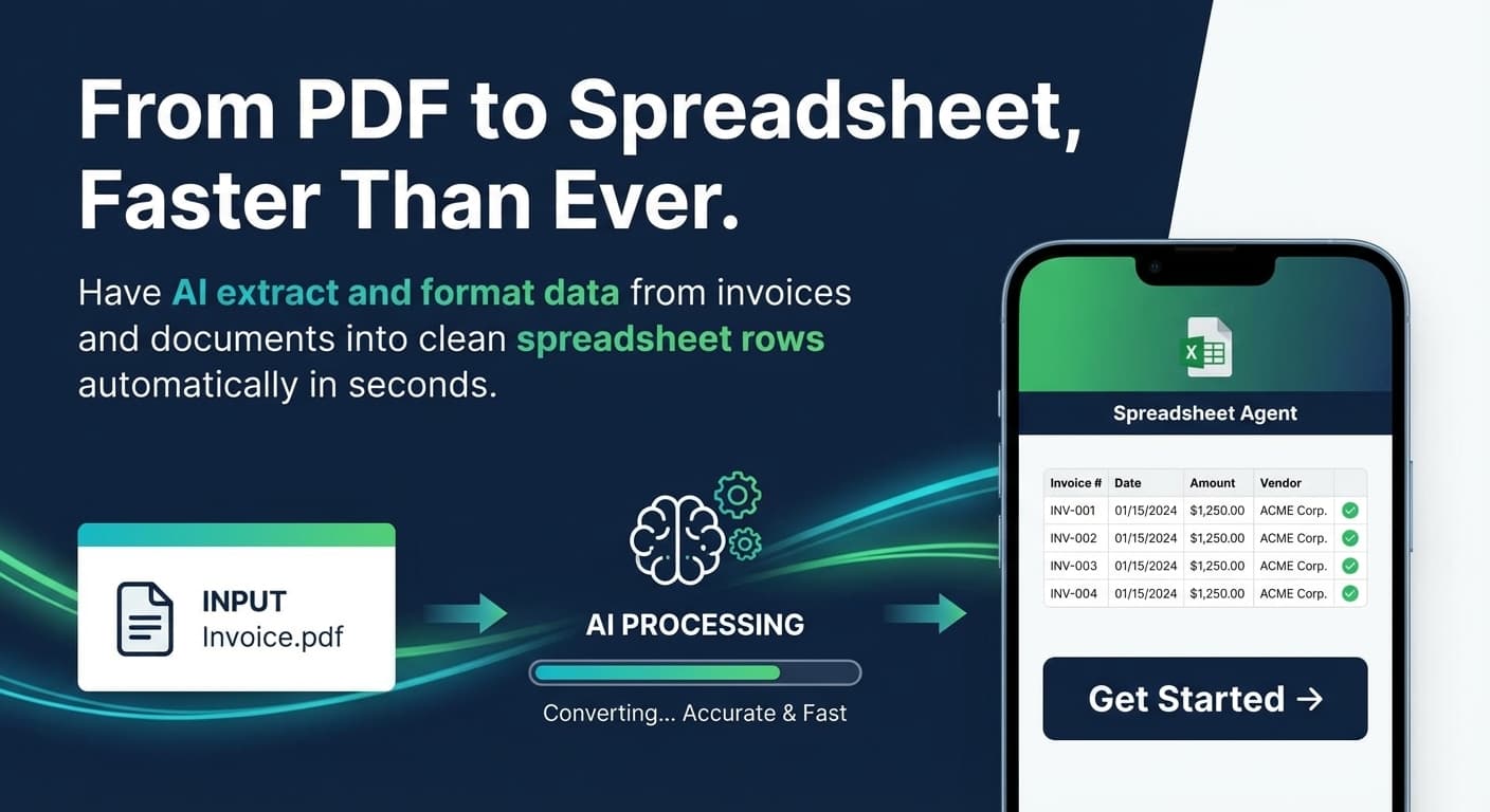 Convert PDFs to Spreadsheet Rows with AI — Fast & Accurate