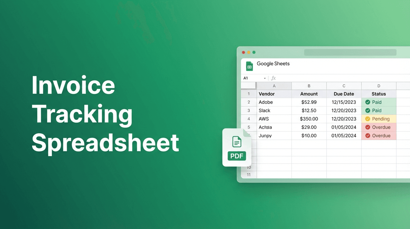 Invoice Tracking Spreadsheet in Google Sheets (Auto-Fill from PDFs)