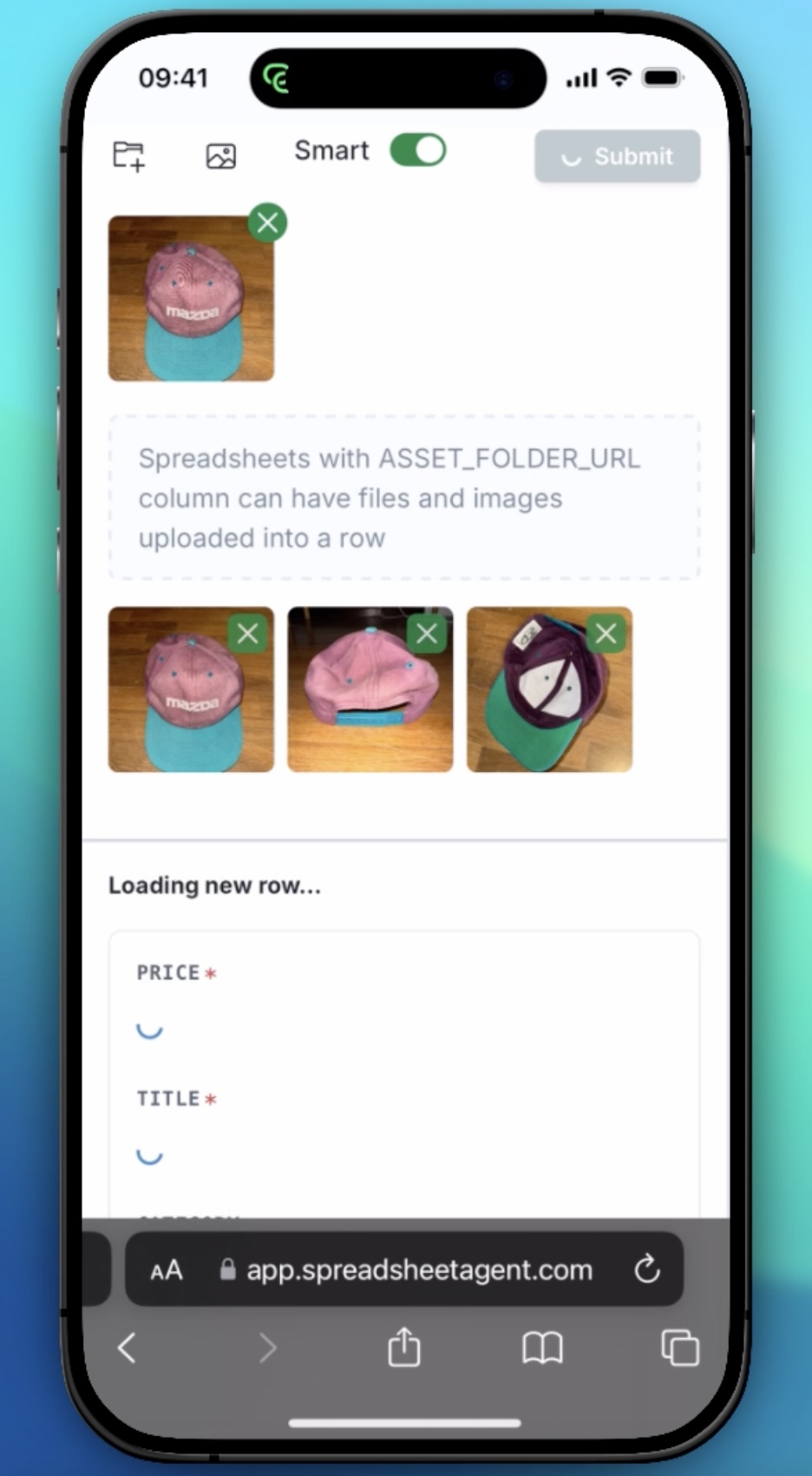 Step 3: Upload images to generate listing data