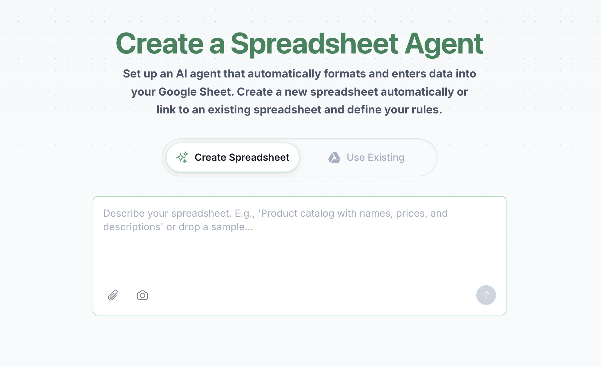 Create agent from scratch - describe what you want in natural language