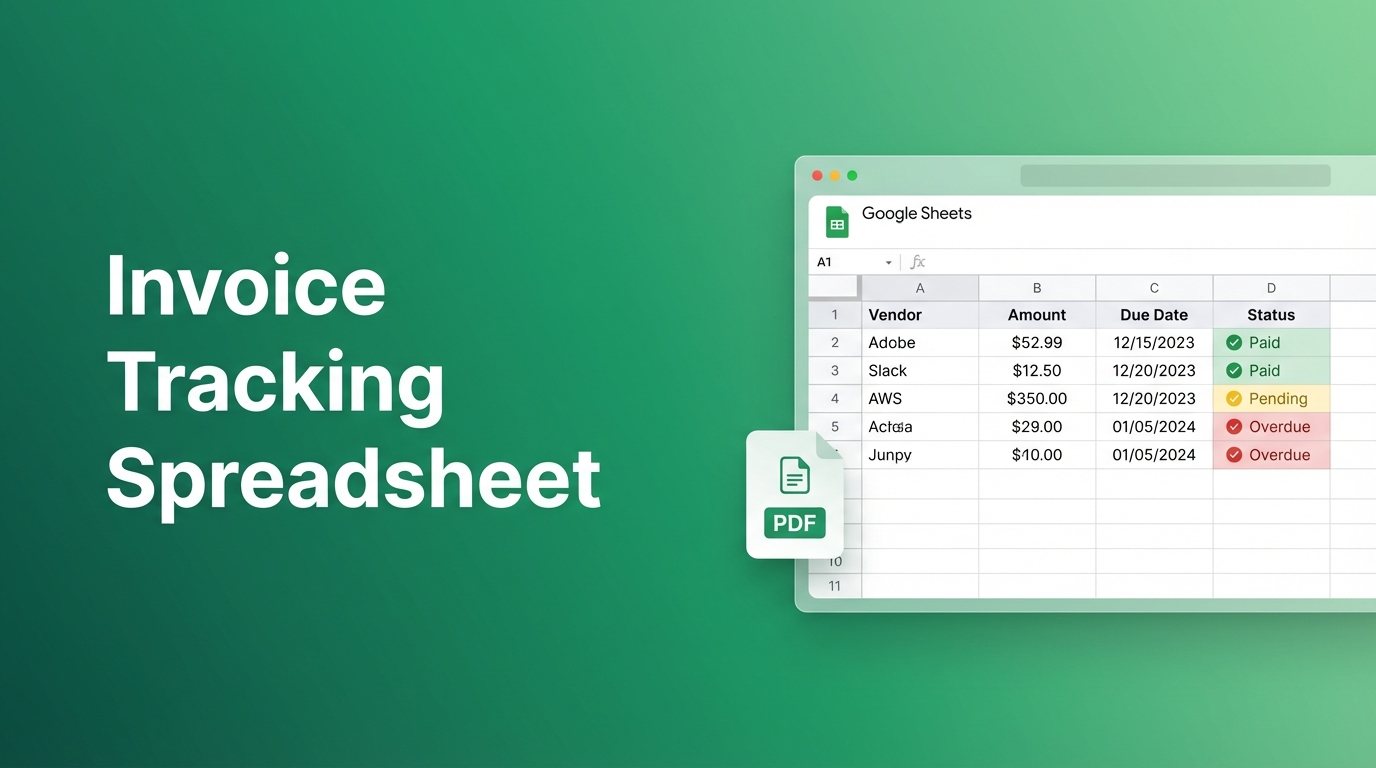 Invoice tracking spreadsheet in Google Sheets