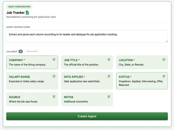 Configure job tracker columns