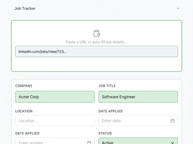Add job listing by URL or screenshot