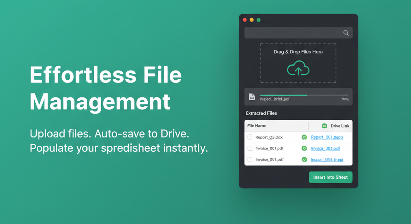 Upload Files to Google Sheets Rows - Automatically Organized in Drive Folders